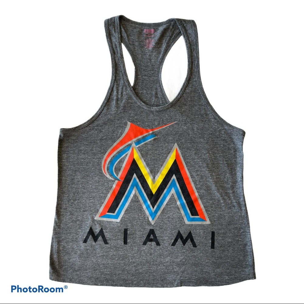 VS PINK 5th & Ocean Miami Marlins Grey Tank Top